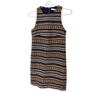 Mango Dress Womens 2 Multicolor Knit Stripe Sleeveless Shift Mini Lined Workwear